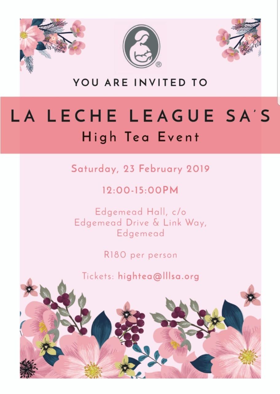 La Leche League Invitation to High Tea Cape Town